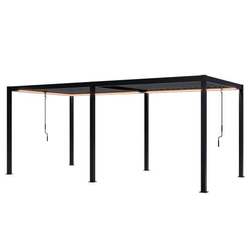 Pergola ogrodowa tarasowa aluminiowa NORDVIC Skyline LED Light 3 x 6 m Antracyt